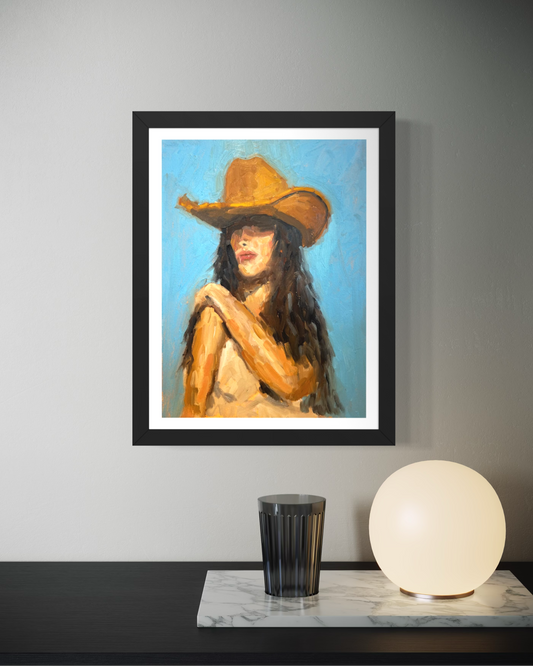 Framed "Cowgirl" poster
