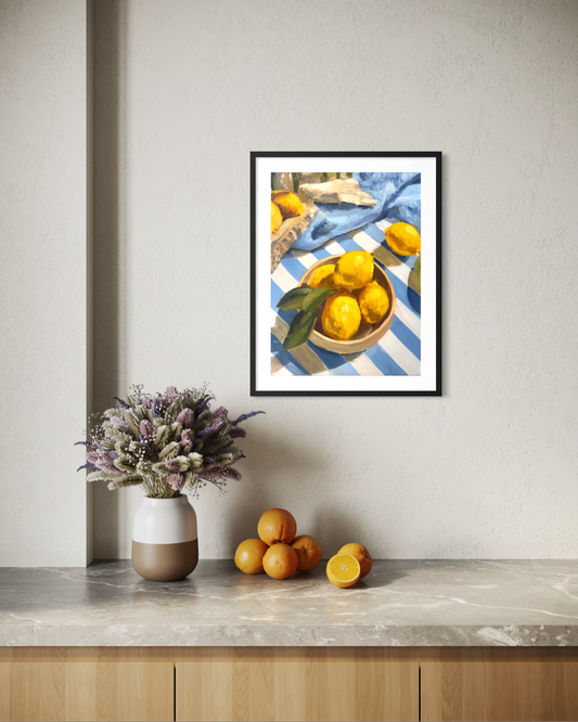"Lemons and Lines" Framed Print