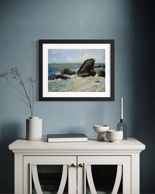 Rocks at Woods Cove Poster