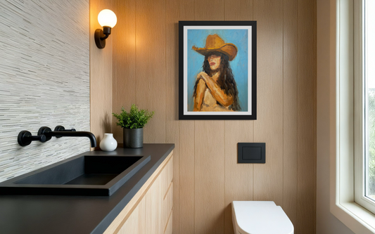 Cowgirl — oil on canvas by John Wellington