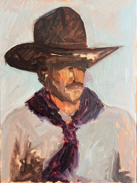 Cowboy Study — oil on canvas by John Wellington