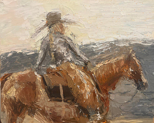 Ponytails — oil on canvas by John Wellington