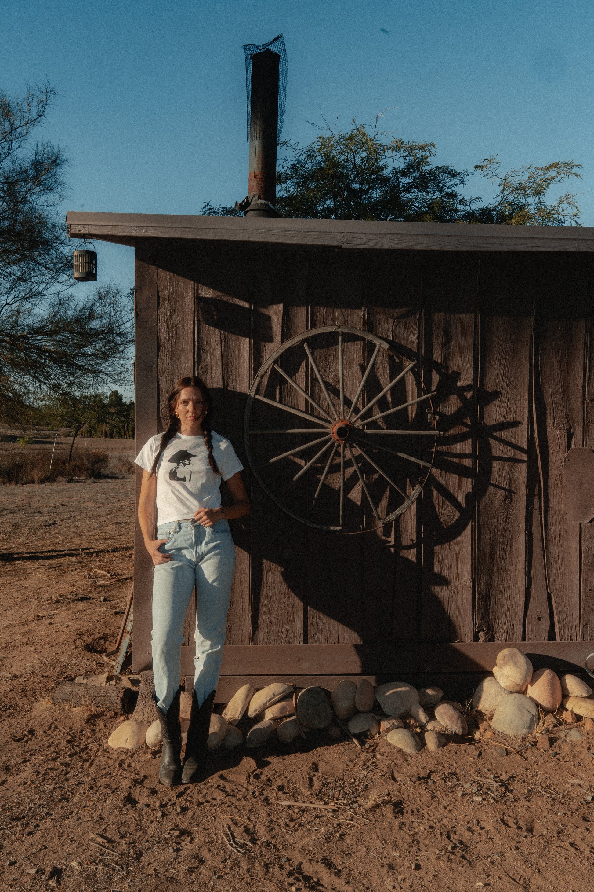 J. Wellington Art Co. Bless Your Heart Baby Tee — western cowgirl tee at the ranch