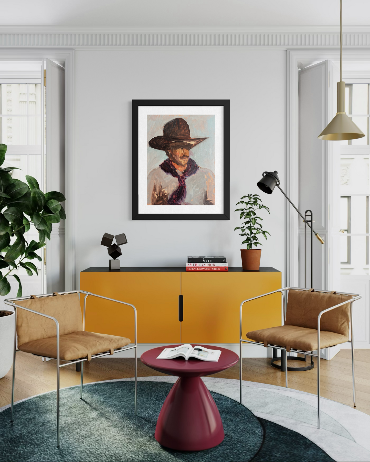 "Cowboy Study" Framed Poster