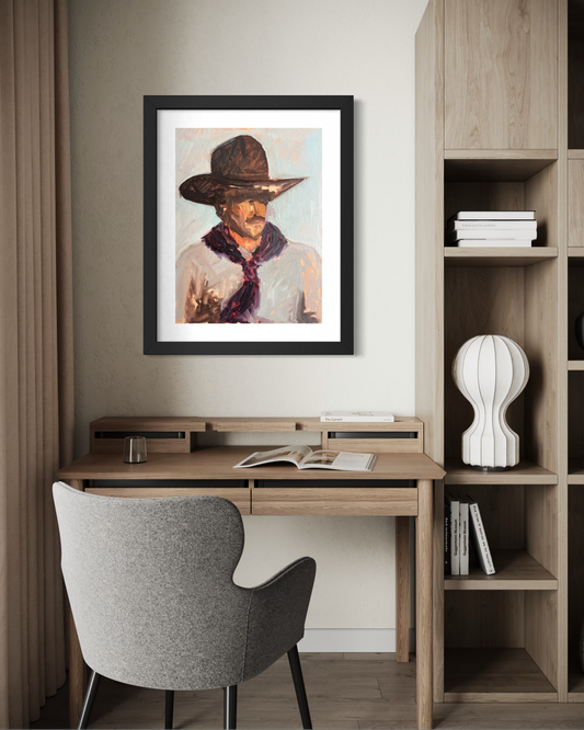 Framed "Cowboy Study" Poster
