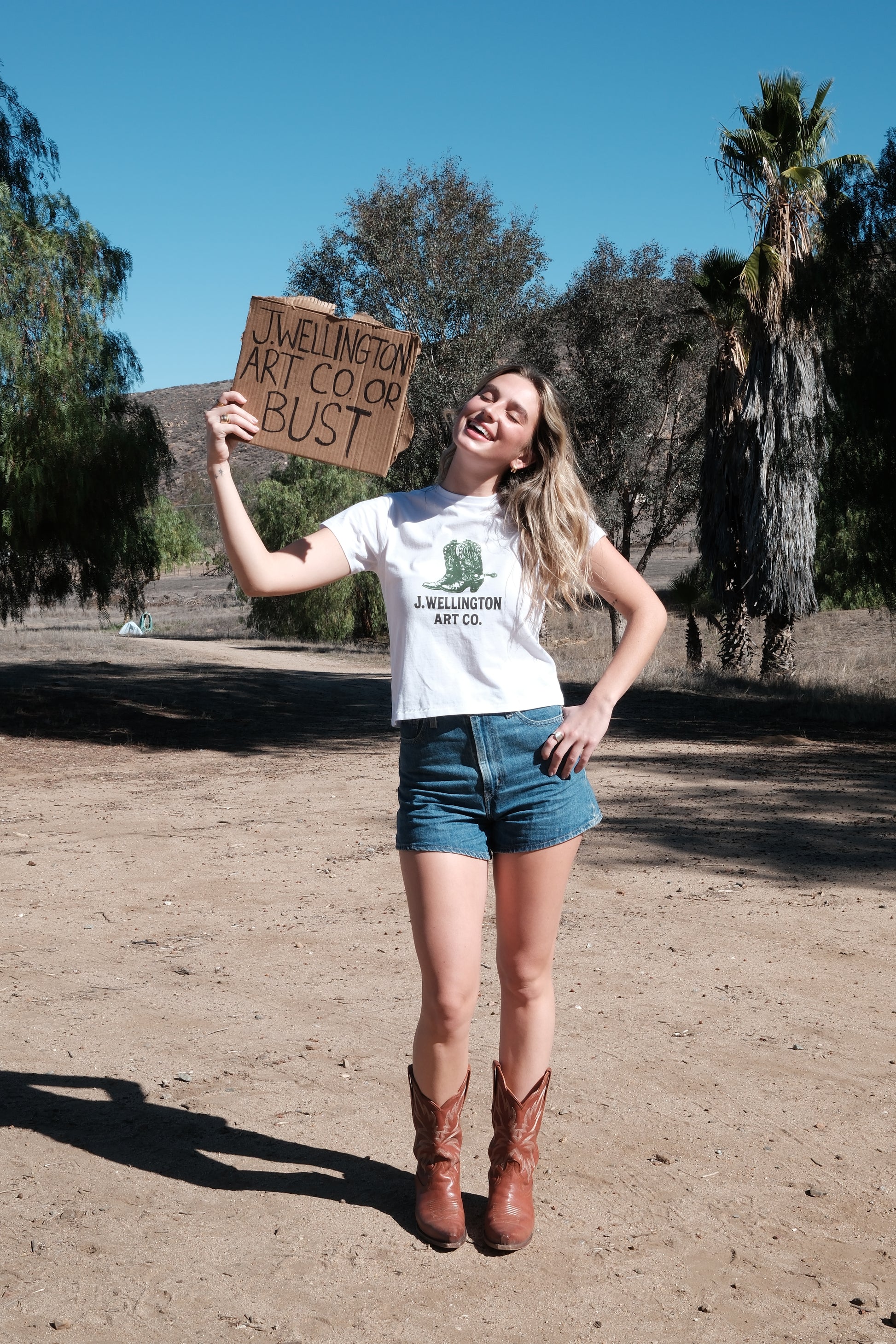 J. Wellington Art Co. Rodeo Baby Tee — western cowgirl crop top